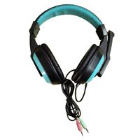 3.5mm Adjustable Gaming Headphones Stereo Noise-canceling Computer Headset(Color:Blue)