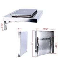 Amarine Made Workstation, Stainless, Wall-Mount Folding, Laptop,PC Desk