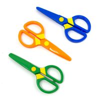 JIALEEY Plastic Child-Safe Scissor Set, Toddlers Training Scissors, Pre-School Training Scissors and Children Art Supplies（3pcs）