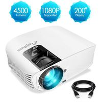 ELEPHAS PRO610 Projector, [2018 Version] with 200" 720P LCD Video Projector Support HDMI VGA AV USB Micro SD Ideal for Home Theater Entertainment Party and Games, White