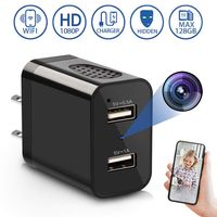 Spy Camera Wireless Hidden, 2019 Newest Version USB Wall Charger Secret Hidden Spy WiFi Camera Nanny Cam with Motion Detection Remote Viewing for Home by LUOHE - Black