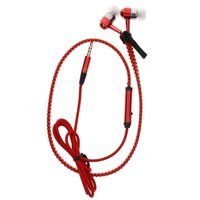 YOUNGFLY 3.5mm in-Ear Zipper Earphone Stereo Headset Earbuds Headphone with Mic Phone Red