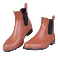 Women's Ankle Rain Boots Waterproof Chelsea Boots, Tan, 10