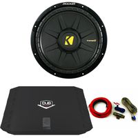 Kicker 40CWD122 Comp 12" Sub with 480 Watt Dub Series Amp and Wire kit