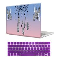 MTAOTAO Plastic Pattern Pink Dream Catcher Feather Hard Shell Case with Keyboard Cover for MacBook Pro 13（A1706/A1708）