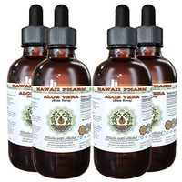 Aloe Vera Alcohol-Free Liquid Extract, Organic Aloe Vera (Aloe Vera) Dried Leaf Glycerite 4x4 oz