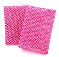OliviaTree 2pk premium dish wash cloths, dish sponge, dish scrubber, 12"x11.5"(Hot Pink)
