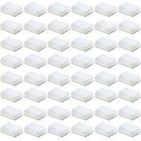 Chuangdi 50 Pack Self-Adhesive Cable Clips Electrical Wire Clips Cable Management Clips for Car, Office and Home (15.5 x 12.5 mm, White)