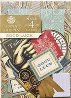 Anna Griffin GOOD LUCK Card Making Kit | Makes 4 Embellished Cards with Vintage Images