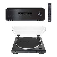 Yamaha R-S202 Bluetooth Stereo Receiver with Audio-Technica AT-LP60XUSB Automatic Belt-Driven Stereo Turntable (Black)