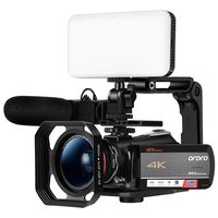 ORDRO AC5 Optical Zoom 4K Camcorder Ultra HD WiFi Video Camera, 3.1 Inch IPS Touch Screen, Microphone, Wide Lens, Hood, 2 Batteries, LED Light