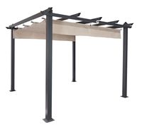 Coolaroo Aurora Pergola, Backyard or Patio Shade Pergola, Light Filtering 90% UV Block, (9'8" X 9'8"), Smoke