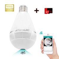 ATOPXLNT Light Bulb Camera WiFi Outdoor Indoor Panoramic IP Security Surveillance System 360 Degree Smart 3D VR 1080P HD Home Camera 2MP Wireless LED Night Vision Cam Motion Detection with 32G SD Card