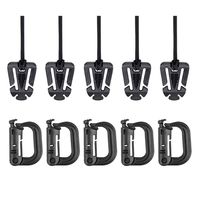 Fairwin Tactical Gear Clip, Nylon Key Ring Holder or Tactical Belt Keepers Military Utility Hanger Carabiner Tactical Molle Hook, Black, Tan, Green