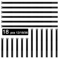 Uonika 12" 18" 36" Cable Straps, 18 pcs Reusable Fastening Hook and Loop Utility Cable Ties Down Wraps Adjustable Cinch Straps