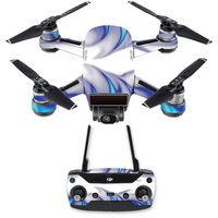 MightySkins Skin Compatible with DJI Spark Mini Drone Combo - Blue Fire | Protective, Durable, and Unique Vinyl Decal wrap Cover | Easy to Apply, Remove, and Change Styles | Made in The USA