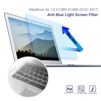MacBook Air 13 Inch Anti Blue Light Screen Protector - Anti Glare Eye Protection Filter for 2010-2017 Old MacBook Air 13 Model A1369 A1466 with Ultra Thin Keyboard Cover Protector