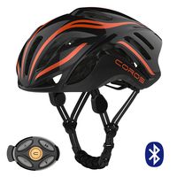Coros Linx Smart Cycling Helmet, Black/Orange Gloss, Medium