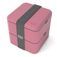 monbento - MB Square Blush Pink bento Box - Large - 2 Tier Leakproof Lunch Box for Work/School Lunch Packing and Meal prep - BPA Free - Food Grade Safe Food containers