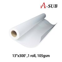 A-SUB Sublimation Transfer Paper Rolls 13 Inch x300 Feet 2 Inch Core 105gsm Quick Drying