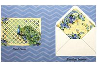 Punch Studio Window Boxed Floral Peacock Lattice Blank Note Cards 95097, 10 ct