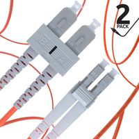 LC to SC Fiber Patch Cable Multimode Duplex - 3m (9.84ft) - 50/125um OM2 (2 Pack) - Beyondtech PureOptics Cable Series
