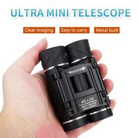 CHUSHENG 40x22 Binoculars, Mini Compact and Powerful Folding Telescope with Waterproof, Suitable for Children/Adults/Outdoor Bird Watching/Tourism/Camping, Etc. (Black)
