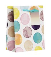 Jillson Roberts 6-Count Small 7.5" x 6" x 3" All-Occasion/Wedding Gift Bags Available in 8 Designs, Pastel Watercolor Dots