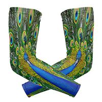 ZZKKO Peacock Cooling Arm Sleeves Cover Uv Sun Protection for Men Women Running Golf Cycling Arm Warmer Sleeves 1 Pair