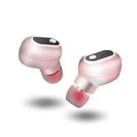 True Wireless Bluetooth Earbuds, Junwer Mini Earphones Sport Headphones for Samsung/iPhone/LG/Pixel, Sweat Proof Earbuds with Built-in Microphone, Great Gift for Women/Girls - Pink
