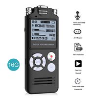 Digital Voice Recorder,ABLEWE 16GB Audio Voice Activated Recorder with Playback,Rechargeable, Portable Dictaphone Sound Recorder MP3 Player for Lectures/Meetings/Interviews/Class (16G)