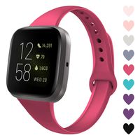 Acrbiutu Bands Compatible with Fitbit Versa/Fitbit Versa 2, Slim Thin Narrow Replacement Silicone Sport Wristband Strap Compatible for Fitbit Versa/Versa 2 Women Men