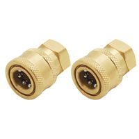 Twinkle Star Pressure Washer Brass Quick Coupler Fittings,1/4 Inch Quick Coupler Female NPT Socket,Set of 2,TWIS251