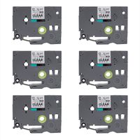 6Pack PTouch TZe131 TZ131 Clear Color Label Tape,Laminated 12mm 0.47 Label Tape, Replace Tze Tz Clear Label Tape Cartridge for PTD210 PTH100 D400AD P700 D600 1230PC Labeler