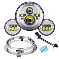 TRUCKMALL 7 Inch LED Headlight, 4.5'' Fog Passing Lights, Anti-Scratch Lens, for Harley Davidson Touring Road King Ultra Classic Electra Street Glide Tri CVO Heritage Softail Slim Deluxe Fatboy Chrome