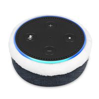 Fintie Protective Case for Amazon Echo Dot (Fits All-New Echo Dot 2nd Generation) - Premium Fabric Sleeve Cover Plush Lined Holder Stand, Indigo Fabric