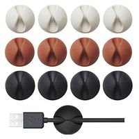 Tailbox 12 Pack Multipurpose Self Adhesive Cable Clips - Smart Wire Cable Drop Clips Holders Line Fixer Organizer Cord Management System for Computer, Electrical, Charging or Mouse, USB Cord