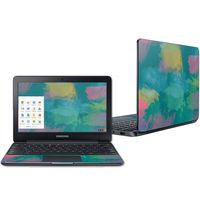 Mightyskins Skin Compatible with Samsung Chromebook 3 11.6" - Watercolor Blue | Protective, Durable, and Unique Vinyl Decal Wrap Cover | Easy to Apply, Remove, and Change Styles | Made in The USA