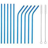 Teepao 12 Pack Reusable Stainless Steel Straws Curved with 2 Cleaning Brush-Stainless Steel Metal Straws Ultra Long 8.5 Inch Reusable Drinking Metal Straws for Frozen Drink, Milkshake.Dishwasher Safe