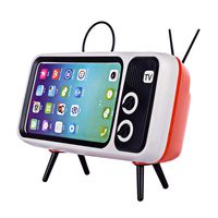 Goshfun PTH800 Retro TV Shape Mobile Phone Holder, Table Cell Phone Accessories, Desktop Mobile Phone Stand for Phones with 4.7-5.5 Inch Screen, Orange