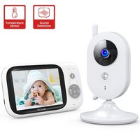 Victure Baby Monitor,Video Baby Monitor with Camera and 2 Way Audio,Infrared Night Vision 3.2" LCD Screen 2.4GHz Wireless Transmission Temperature Sensor Auto Wake-up VOX Mode 8 Lullabies Long Range
