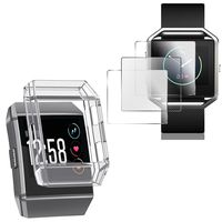 AFUNTA Protective Case Compatible Ionic with Screen Protectors, TPU Shock-Resistant Cover & 3 pcs of Scratch-Resistant TPU Films for Sport Smart Watch