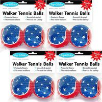 Top Glides Precut Walker Tennis Ball Glides - Patriotic - 4 Pairs