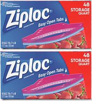 Ziploc Storage Bag, Quart Value Pack, 48-Count (Pack of 2)
