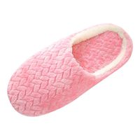 ANJUNIE Women's House Snow Slippers Slip-On Anti-Skid Bear Indoor Casual Shoes Flats(2-Pink,9.5 US)