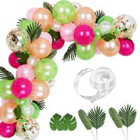 Auihiay 83 Pieces Tropical Balloons Garland Kit DIY Luau Balloon Arch Garland with Palm Leaves and Balloon Strip for Tropical Theme Birthday Party Baby Shower Decorations