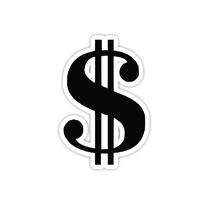 Money Sign Sticker Symbol - Laptop Stickers - 3" Vinyl Decal - Laptop, Phone, Tablet Vinyl Decal Sticker