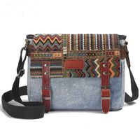 Canvas Messenger Bag for Women，Uarzt Vintage Shoulder Bag School College Satchel, fits Ipad, Kindle,Samsung (Blue)