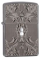 Zippo Armor Crystal Lattice Pocket Lighter, Black Ice