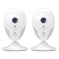 EZVIZ Indoor Wi-Fi Security Camera HD IPC Works with Alexa Google Home IFTTT 2.4G WiFi 25ft Night Vision Motion Detection Alert Baby/Pet Monitoring 111° Wide Angle Two-Way Audio White CTQ2C 2 Pack